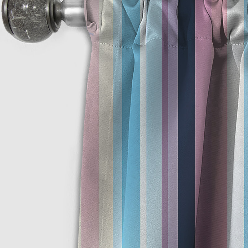 Vibrant mauve rayé à motif harmonieux - Rideau rayé occultant - 1 panneau, L 52 po x L 95 po