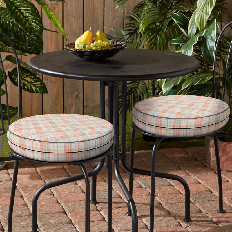 Decorative Indoor Outdoor Waterproof Round Cushion Cover, Patio Bar Stool UV Resistant Seat Cover, 5'' H x 16'' W