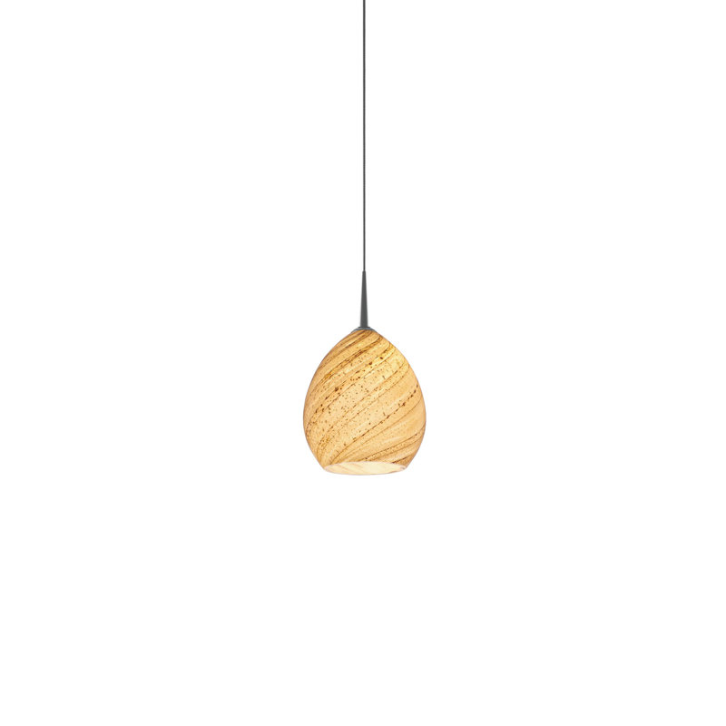 Vibe - Luminaire suspendu - DEL - Auvent Kiss 4 po - Finition chrome mat - Abat-jour en verre coquillage