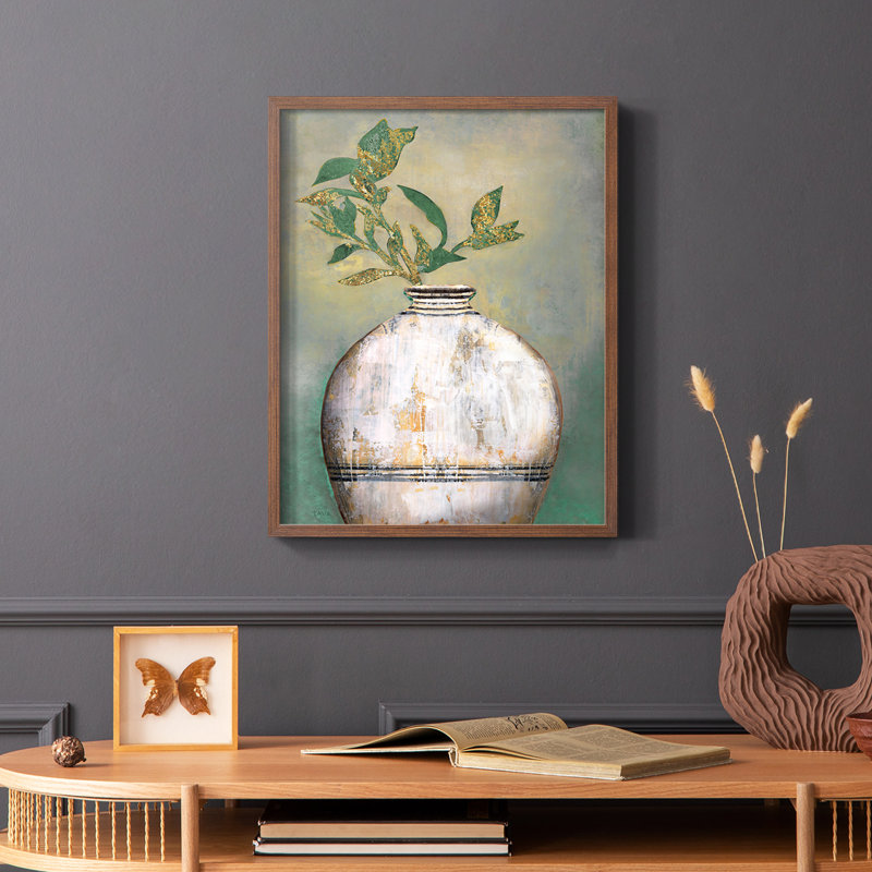 Global Vessel II Framed Print - Solid Wood, Brown, 20" H x 16" W
