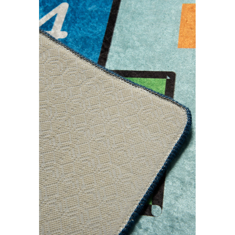 Machine Washable Area Rug, 100% Polyester, 4.6 x 6.2 Feet | Antibacterial, Non-Slip Underside, Pile Height: 0.4 Inches | Durable & Easy Care, Perfect for Living Room, Bedroom, and Dining Areas