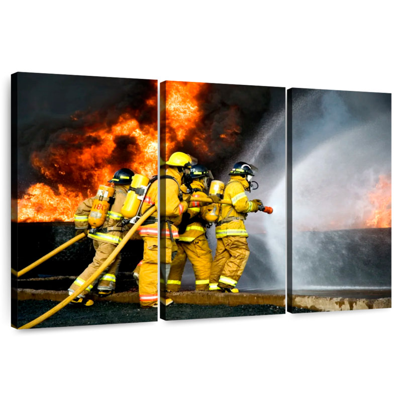 Firefighters On Duty, 20" H x 33" W