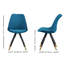 Domek Modern Velvet Dining Chair - Upholstered Upper body with Coated Metal Legs - Side Chair for Dining Room Kitchen Living Room - Single-297383955-317898539