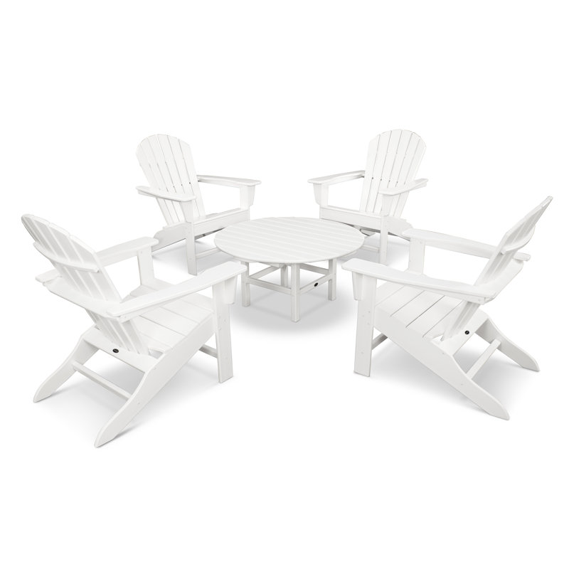 POLYWOOD South Beach 5-Piece Conversation Group, White