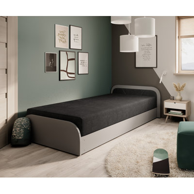 Aksh Upholstered DE Size - 80 X 190 Cm Bed with Mattress