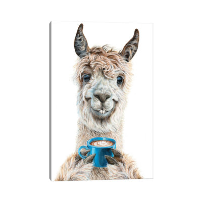 Llama Latte by Holly Simental - Print on Canvas
