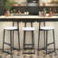 Ensemble de 3 tabourets de bar ronds en bois avec dossier, repose-pieds et pieds en métal-1227674611