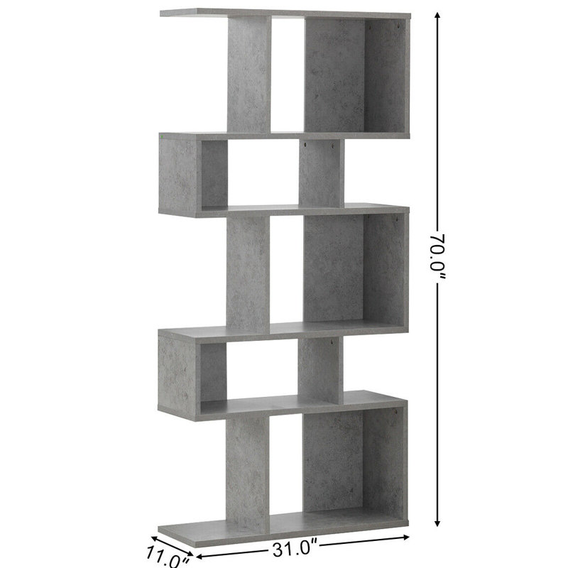 Fonseca Geometric Bookcase, Gray