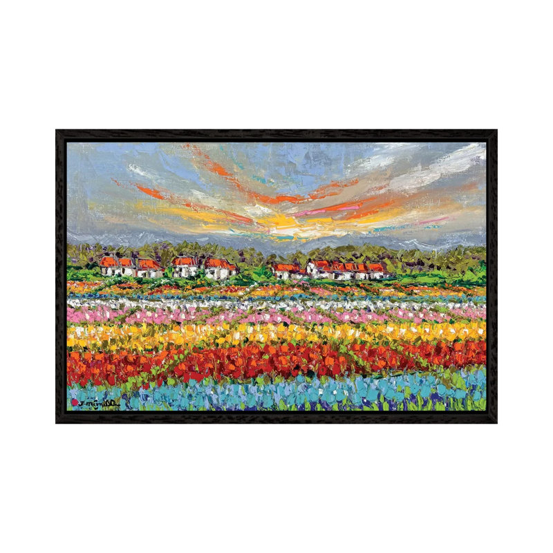 Bliss Garden by Joachim Mcmillan - Painting on Canvas, 66.04cm H x 101.6cm W x 3.81cm D, Black Framed