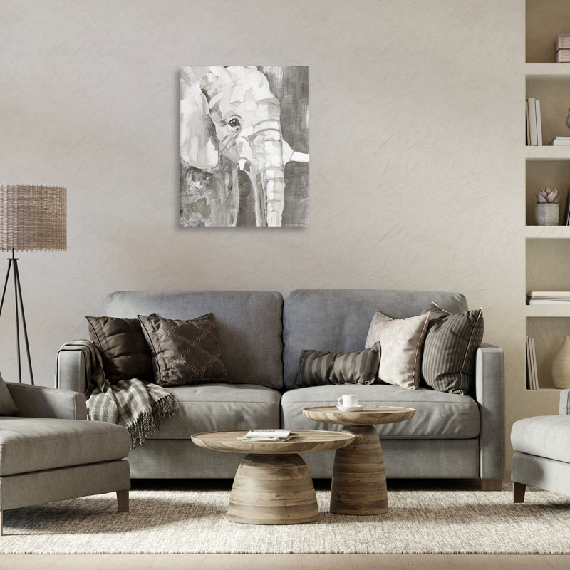 «Rustic Abstract Elephant», art mural par Nan, H 30 po x l 24 po