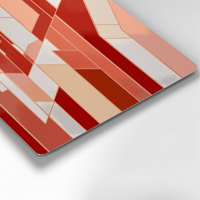 Hard Edge 22, art mural en métal beige, H 16 po x l 20 po