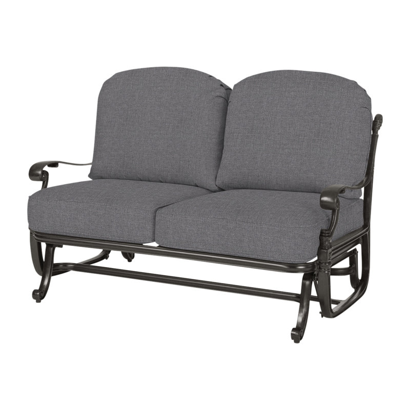Florence Outdoor Glider, Cast Slate Sunbrella® Plainweave, Desert Bronze