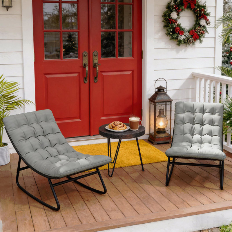 Porch Chairs,2 Pieces Outdoor Rocking Chairs