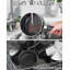 Ensemble de casseroles antiadhésives de 1 pte et 2 pte de Cook N Home, casseroles polyvalentes avec couvercle en verre, noir, aluminium