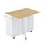 Îlot de cuisine multifonctionnel avec 2 armoires, tiroirs - étagère à épices pratique, porte-serviette, magnifique plateau en bois d'hévéa