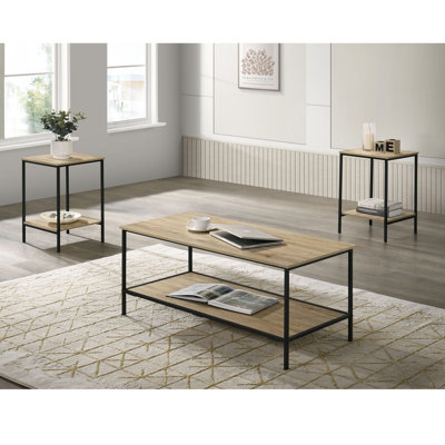 Ayton 3-Piece Coffee Table Set With Open Shelves