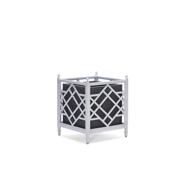 Tuoro Handmade Metal Planter, Weathered White