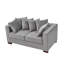 Canapé moderne rembourré en velours avec accoudoirs carrés, clous argentés et housses de coussin amovibles pour une décoration intérieure élégante-116751647