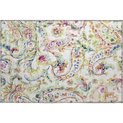 Premium Machine Washable Prisco Ivory Rug
