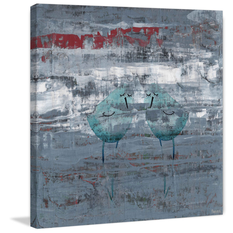 Two Blue Birds by Parvez Taj - Wrapped Canvas Painting, 45cm H x 45cm W x 3.81cm D