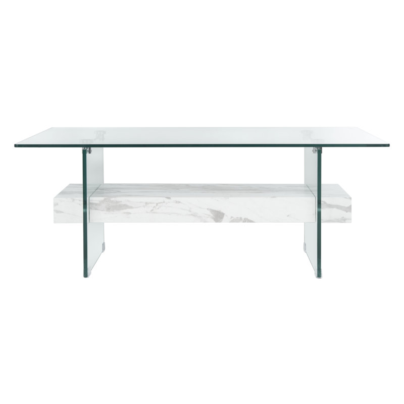 Table basse en traineau Kayley, Blanc