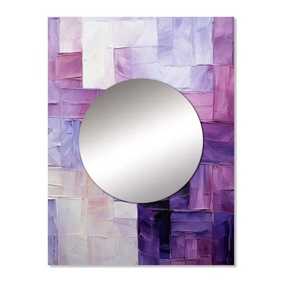 Pipistrell Lilac Lattices Abstract Shapes - Abstract Shapes Mirror, Purple Decorative Wall Mirror, Printed Metal Art