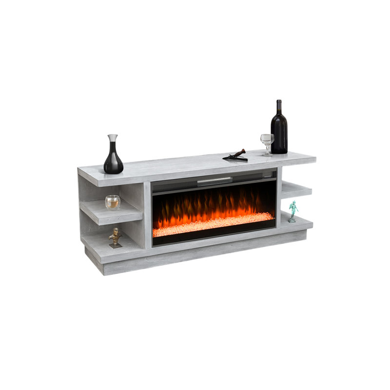 Console multimédia 72 po avec foyer ouvert