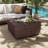 28" Magnesium Oxide Outdoor Square Coffee Table,Rust Red with Natural Stone Texture-129046171