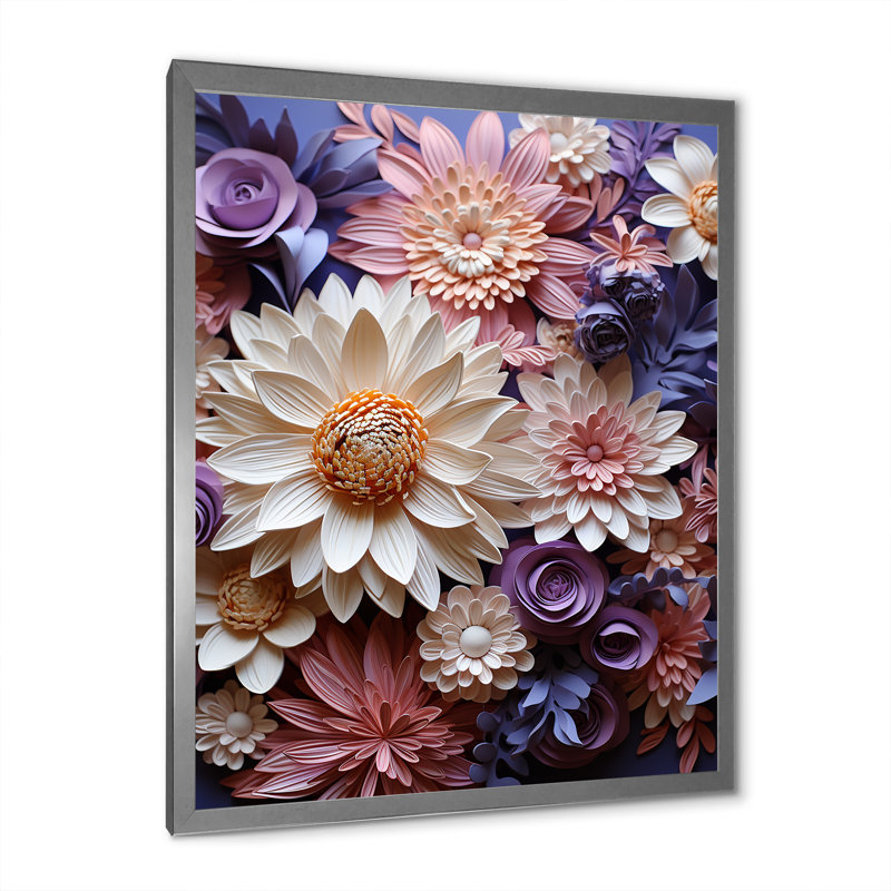 «Population Daisy Bloom Simple Beauty» sur toile, Cadre simple argenté, H 32 po x l 16 po x P 1 po