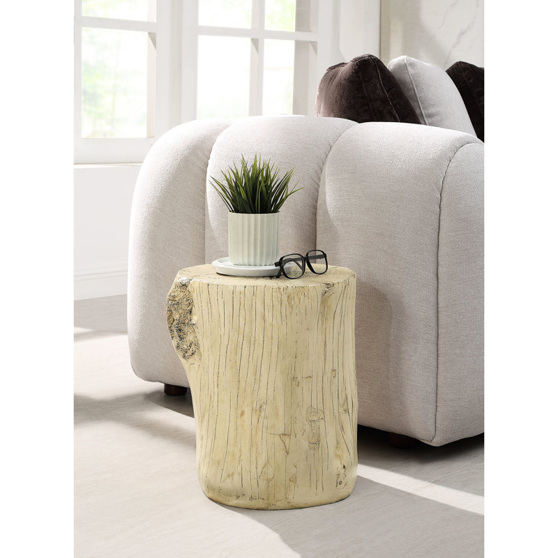 Table d'appoint chaleureuse en béton de fibres brun chaud - Design élégant et pratique pour la décoration intérieure naturelle et contemporaine