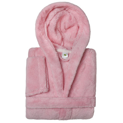 Microfiber / Polyester Fleece Gender Neutral Ankle Bathrobe with Pockets and Hood