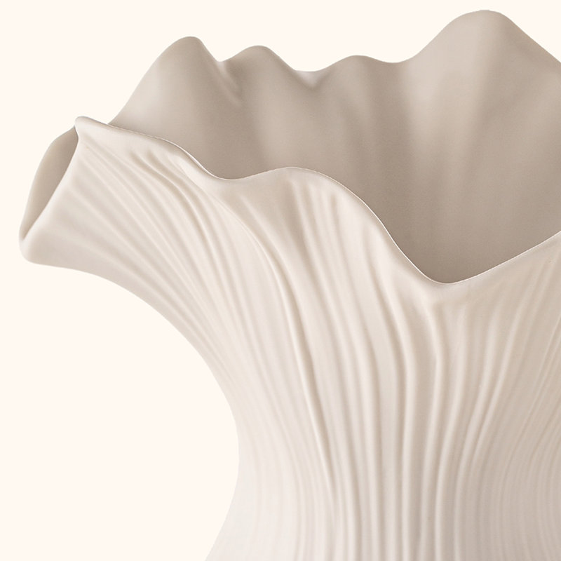 Vase de table blanc en céramique, H 9,65 po x L 9,45 po x l 9,45 po