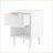 Modern White Nightstand with 1 Drawer &amp; Open Shelf, Gold Handle
