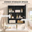Bathroom Mirror Cabinet, Wall-Mounted, Adjustable Shelves, Black