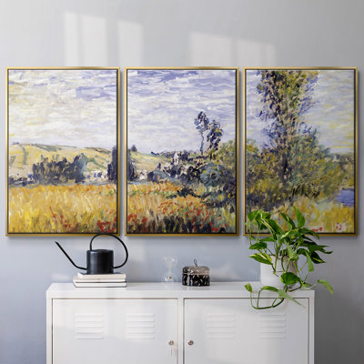 Paysage à Vetheuil, 1880, reproduction sur toile 3 pièces