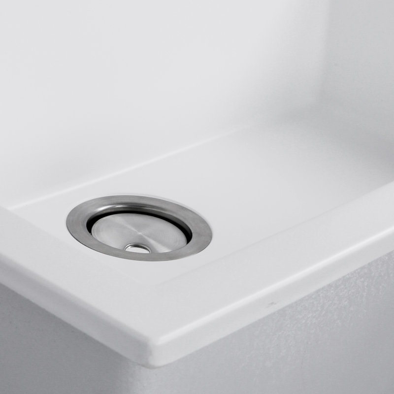 Rockport 27.19'' L Single Bowl Granite Composite Kitchen Sink, Matte White