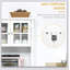 Élégant buffet avec huche, armoire de rangement pour garde-manger avec porte vitrée encadrée, tiroir et espace pour micro-ondes, blanc-416940666