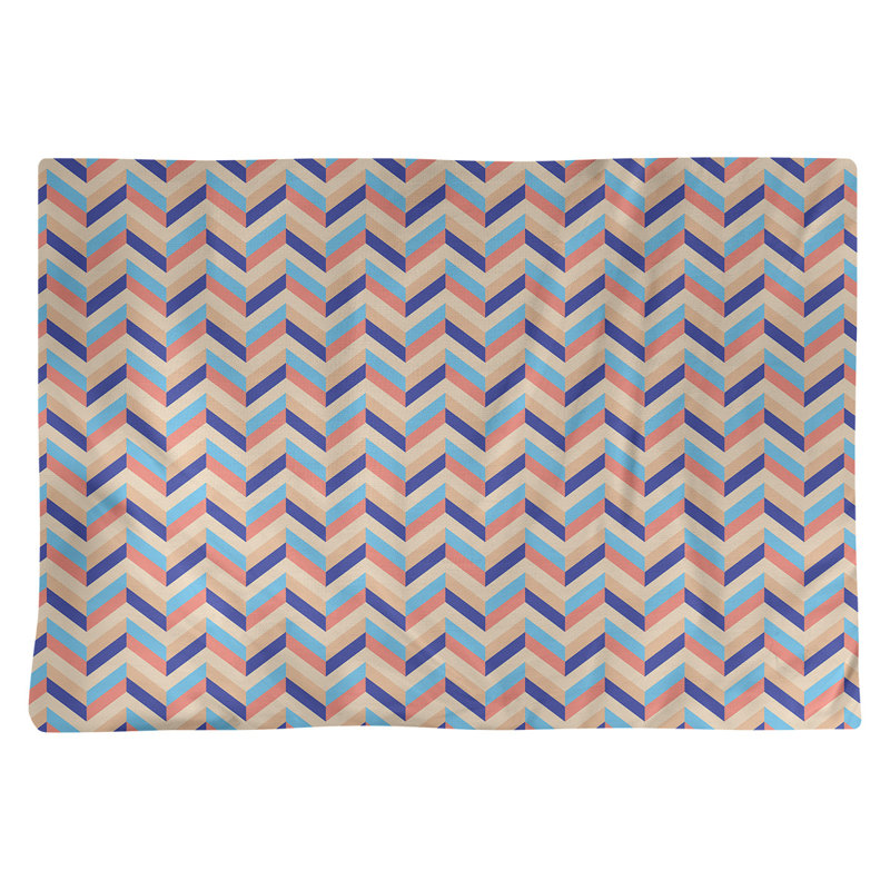 Napperon en coton 18 po chevrons, Orange et bleu marine