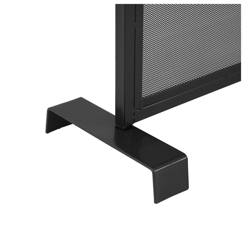 Pare-étincelles autoportantes en métal noir à sommet arqué, 96,5 cm L x 78,7 cm H, pour foyers à bois d'intérieur, Silver