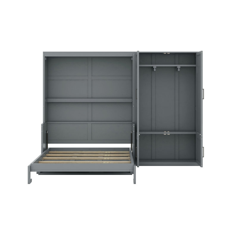 Lit escamotable avec placard Murphy, Gris