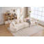 Canapé courbé désossé, canapé modulaire à compression de 110 po, blanc haute densité, canapé-lit pour salon, salon, appartement, chenille-884160442