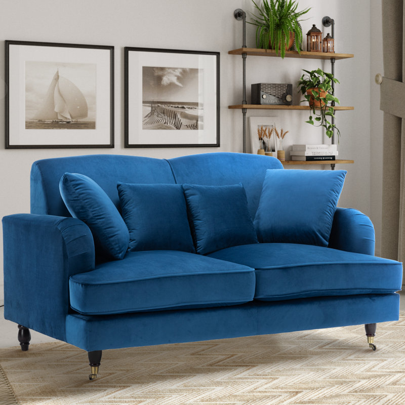Penermon 150Cm Roll Arms Sofa, Emerald Green Velvet, 2