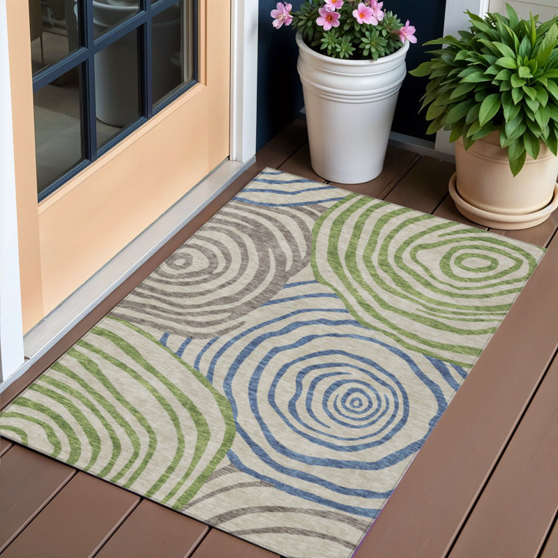 Tapis extérieur lavable abstrait 3 pi x 5 pi