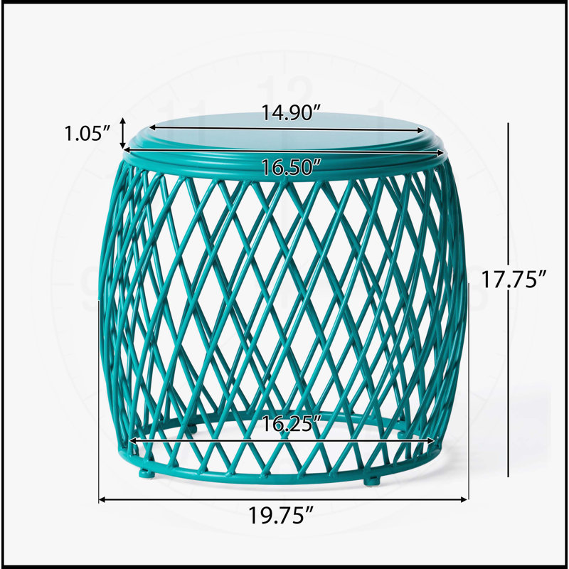 TABLE D'APPOINT 19,75 ALAMERAS, Bleu sarcelle