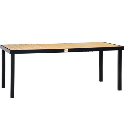 Table de salle à manger 8 jardin - 75 "x 35" rectangulaire, cadre en aluminium avec terrasse en bois synthétique pour patio 8 cadre extérieur, plateau, pelouse idéale