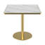 Table carrée bistro tulipe moderne avec plateau en faux marbre, facile à assembler, structure en métal robuste-651989346