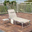 Chaises longues 29,4 x 9,8 x 5,3 po beige avec rangement réglable et pliable