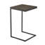 Table d'appoint en forme de C - finition chêne, base en métal noir, petite table basse mobile pour le salon-323628055