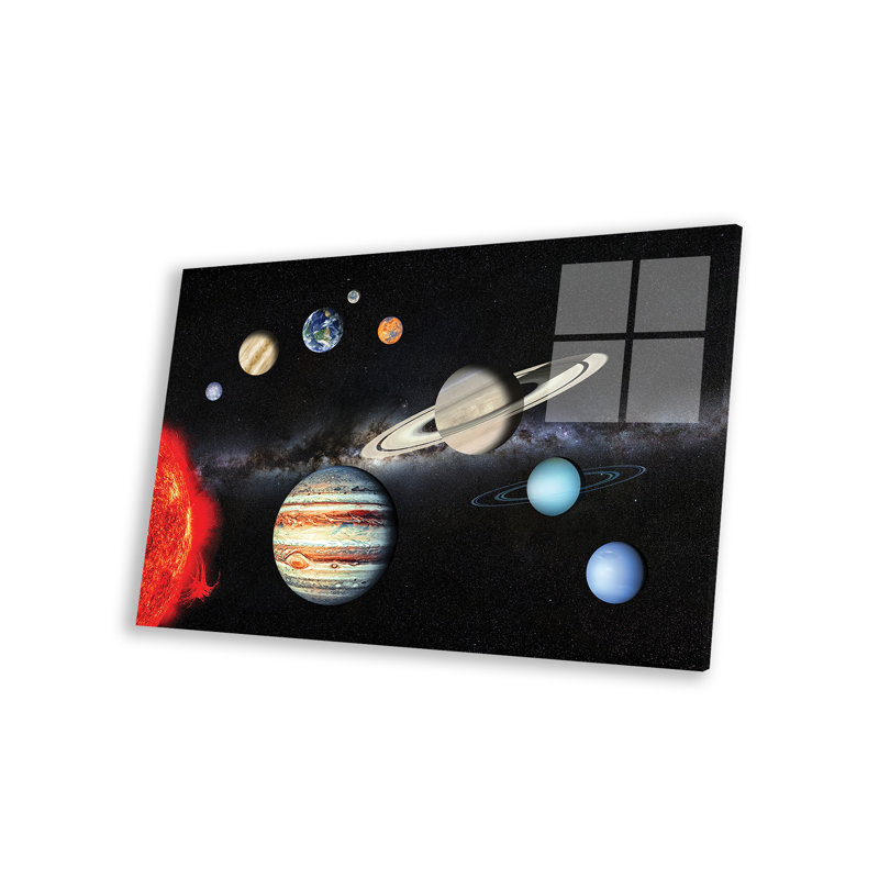 Système solaire sur plastique / acrylique par Manjik, peinture
