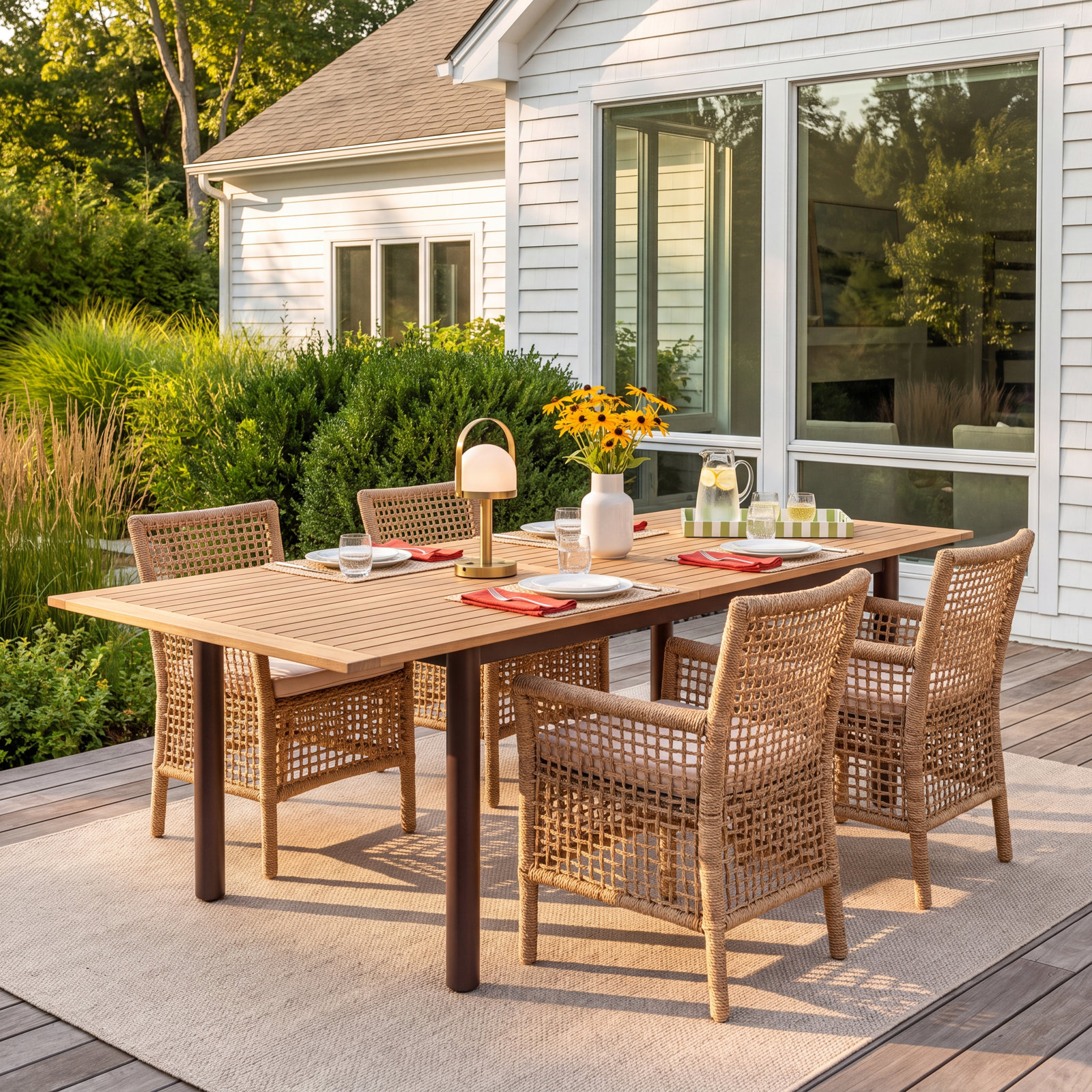 Aundraya 71" Extendable Patio Dining Table